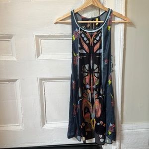 Silk free people printed dress size small